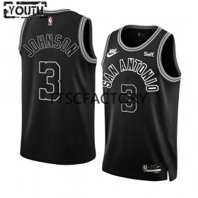 Dres San Antonio Spurs Keldon Johnson 3 Nike 2022-23 Classic Edition Crno Swingman - Dječji